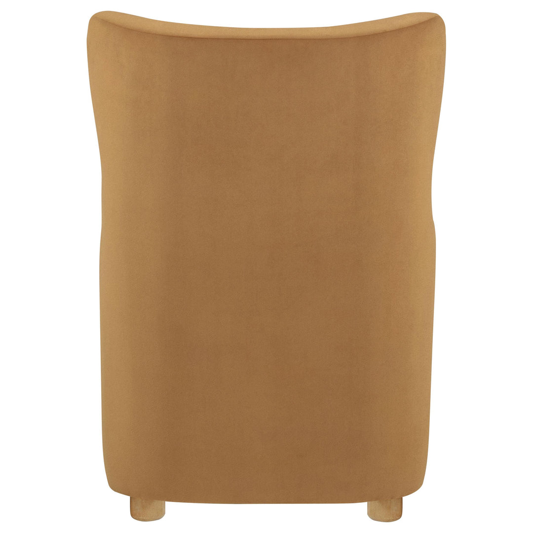 Thornton Velvet Upholstered Wingback Lounge Accent Chair Cognac