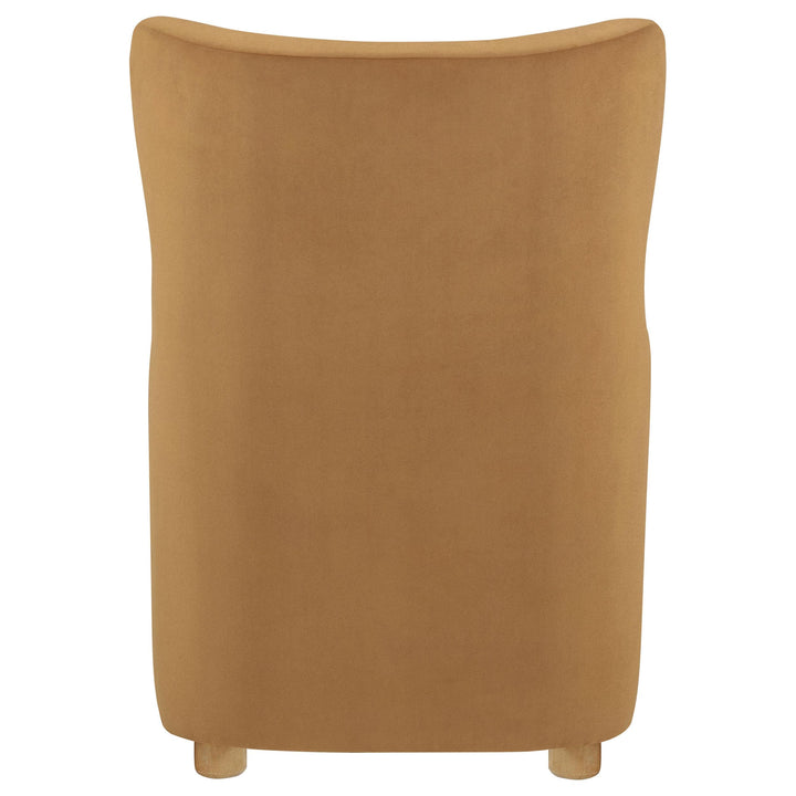 Thornton Velvet Upholstered Wingback Lounge Accent Chair Cognac
