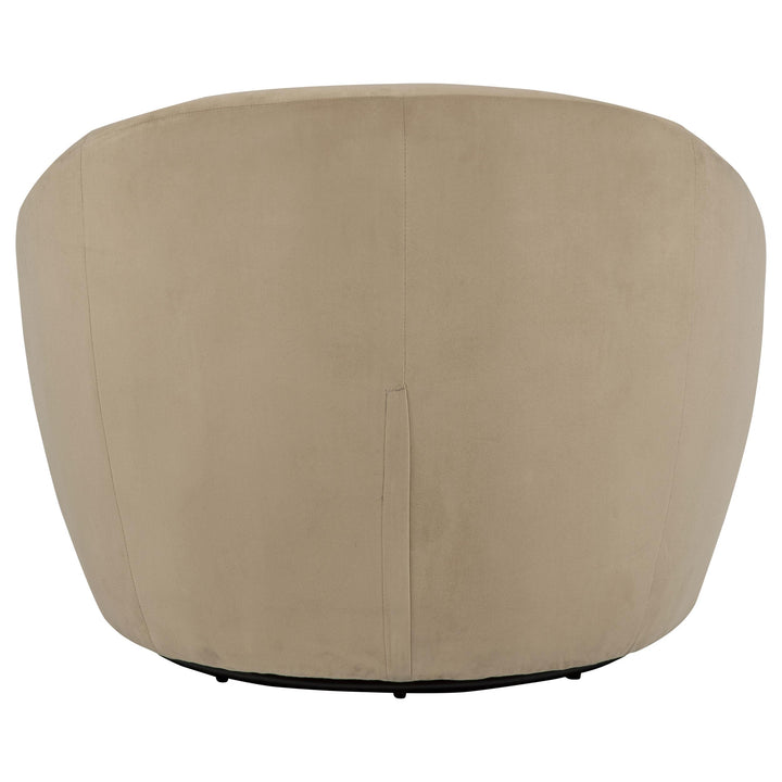 Myernick Velvet Upholstered Swivel Accent Chair Camel