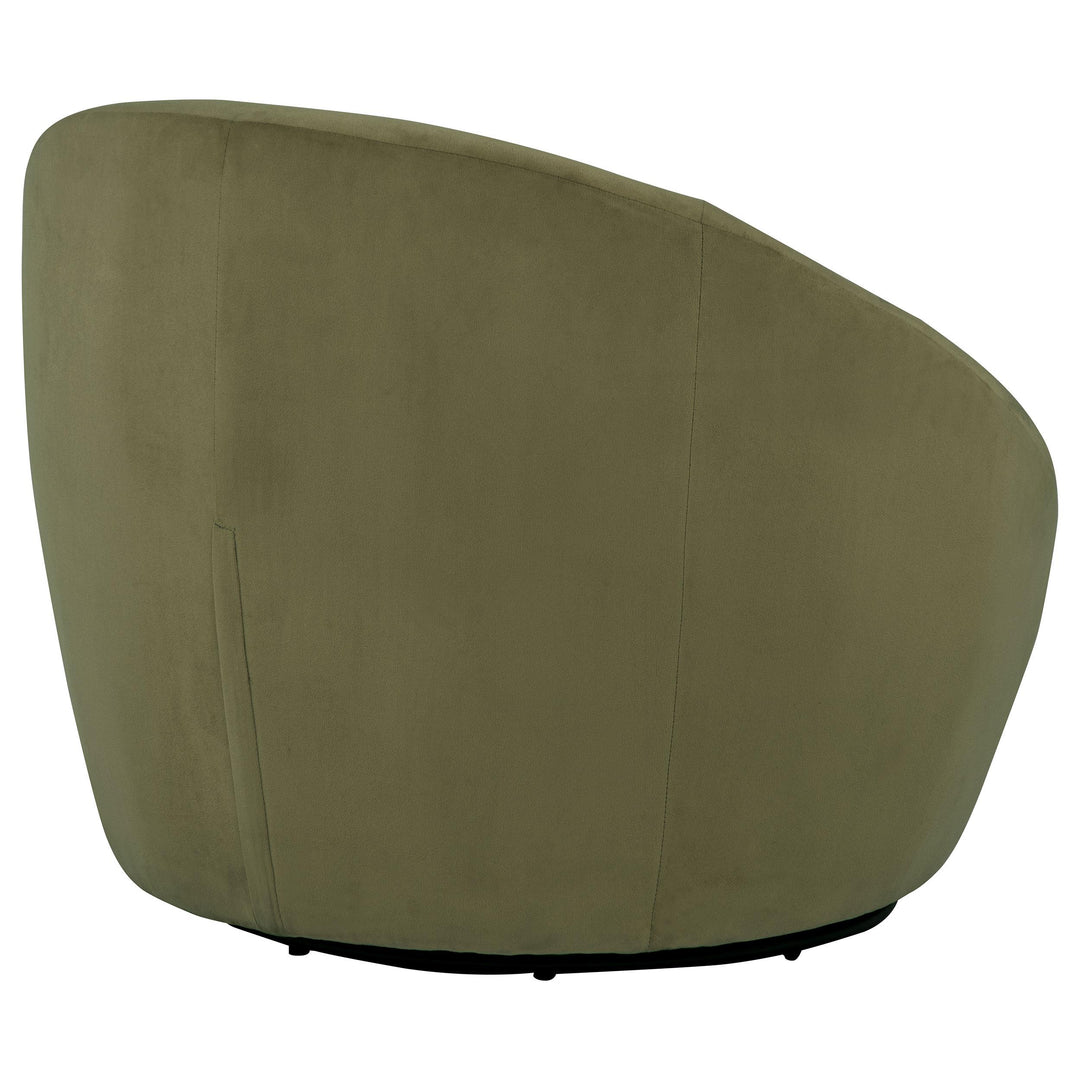 Myernick Velvet Upholstered Swivel Accent Chair Olive