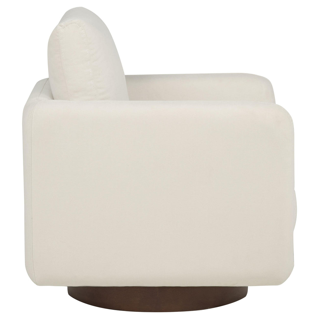 Iris Fabric Upholstered Swivel Accent Chair Ivory