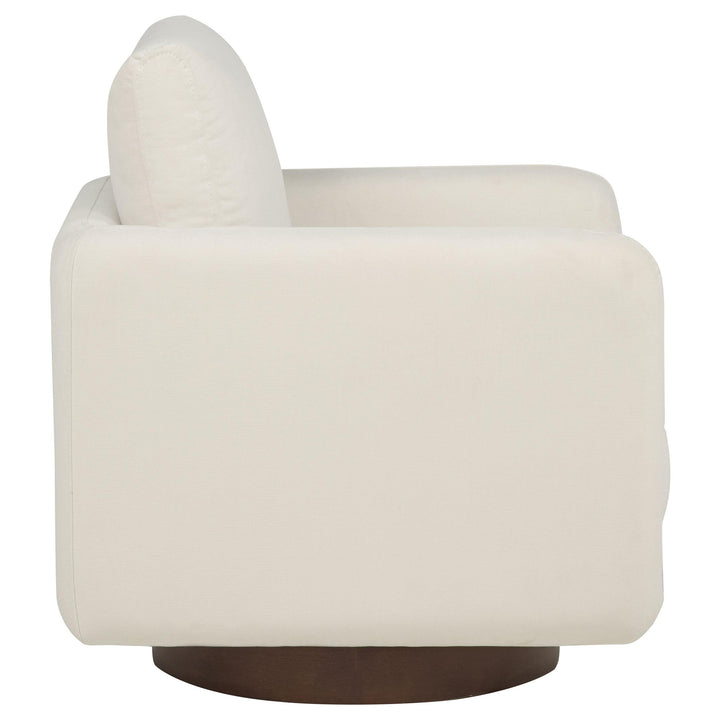 Iris Fabric Upholstered Swivel Accent Chair Ivory