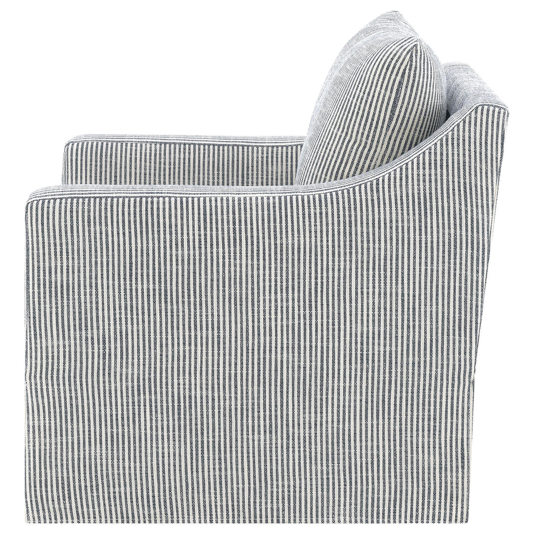 Winter Upholstered Sloped Arm Accent Swivel Chair Grey