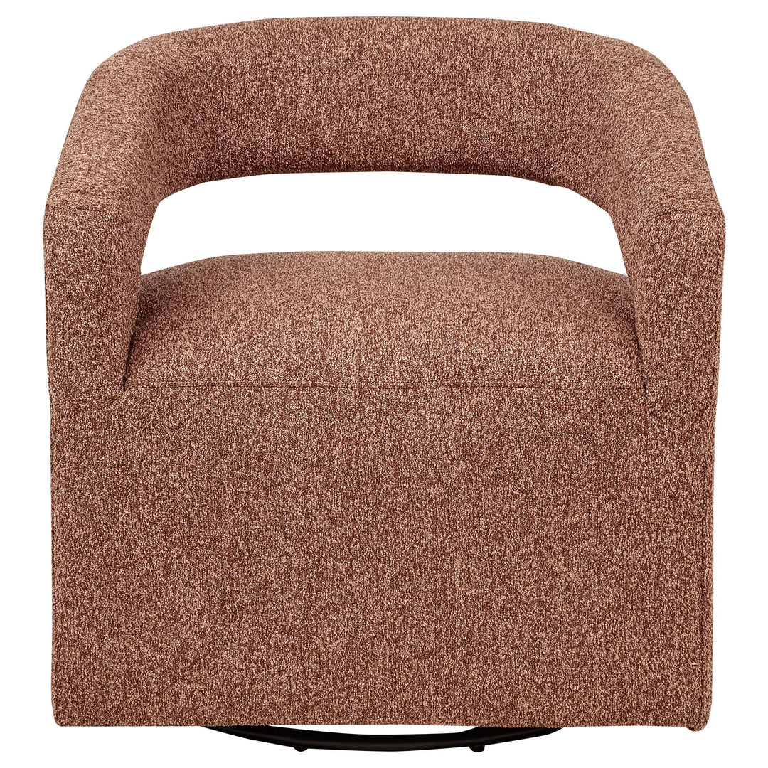 Westhill Boucle Upholstered Swivel Accent Chair Berry