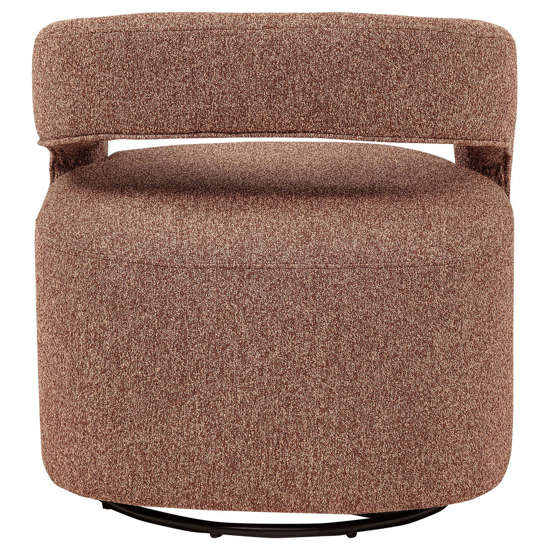 Westhill Boucle Upholstered Swivel Accent Chair Berry