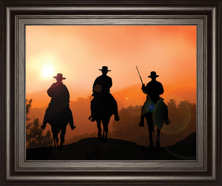 Horse Riders By Jtanki - Framed Print Wall Art - Red