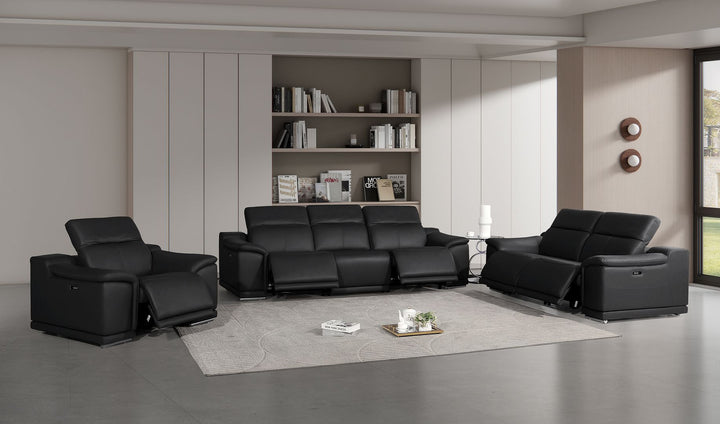 2679 - Power Reclining Sofa, Loveseat &amp; Chair Set In Genuine Leather (5 Recliners)
