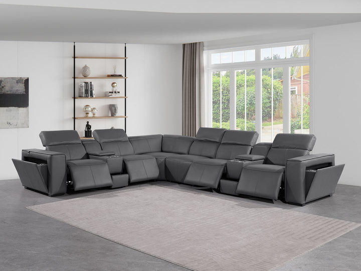 1224 - 8-Piece U-Shaped Sectional Sofa In With 4 Power Recliners &amp; Power Headrests