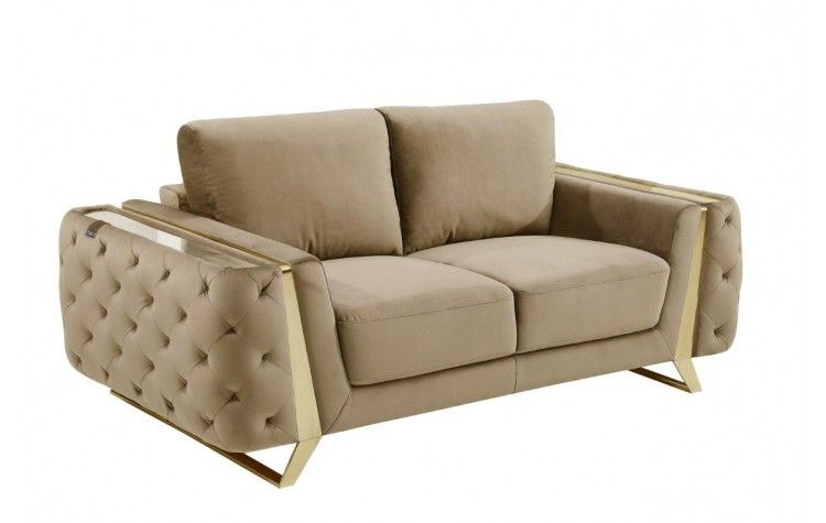 1051 - Contemporary Velvet Loveseat