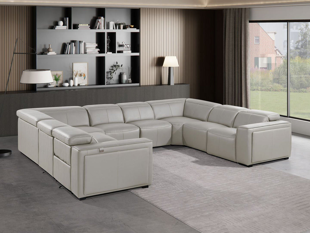1224 - 8-Piece U-Shaped Sectional Sofa In With 4 Power Recliners & Power Headrests