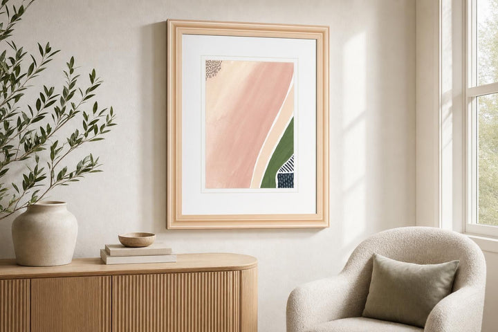 34x40 Simple Marks II By Regina Moore - Pink