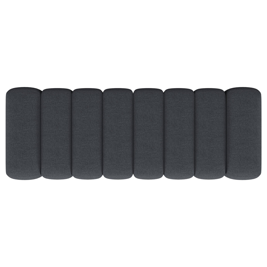 Summer Fabric Upholstered Tufted Accent Bench Charcoal