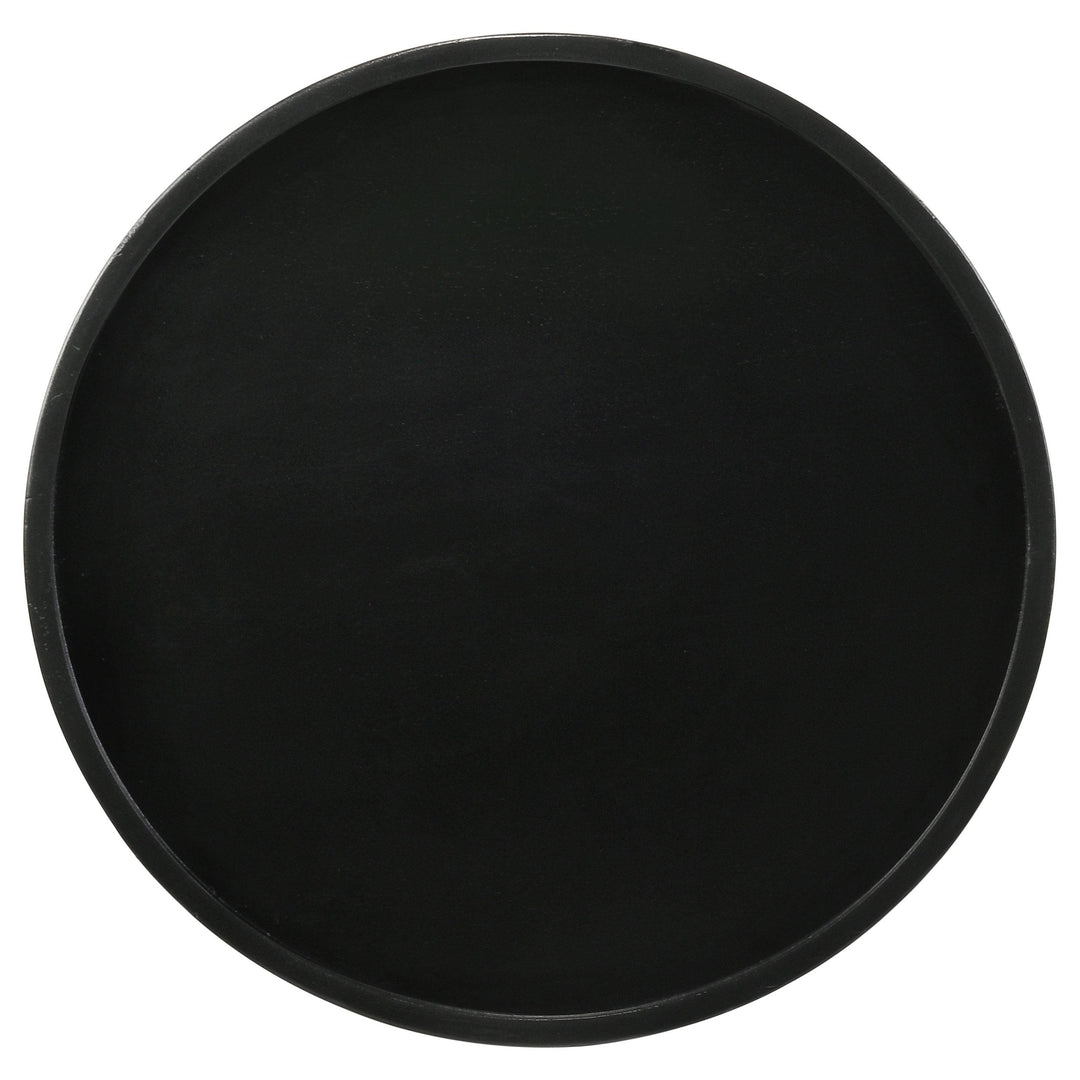 Ixia Round Solid Mango Wood Accent Side Table Black Stain