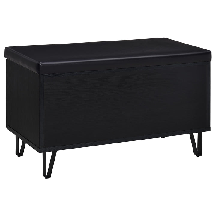 Brixton 2-door Padded Entryway Shoe Storage Bench Black