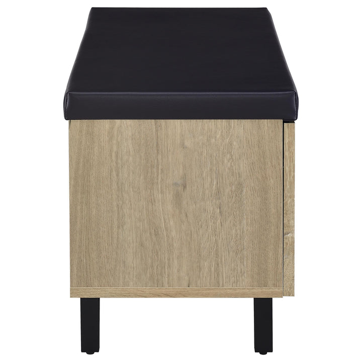 Brixton 2-door Padded Entryway Shoe Storage Bench White Oak
