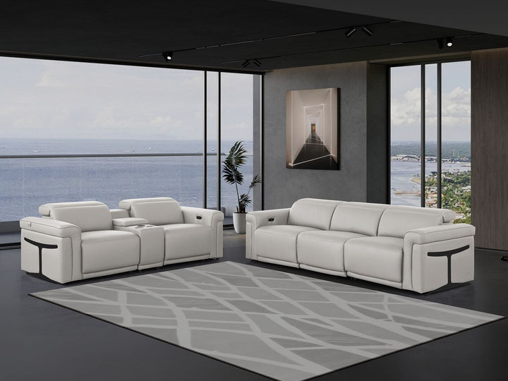 1126 - 6-Piece Modular Power Reclining Sofa And Console Loveseat Set In With 5 Power Recliners & Power Headrests