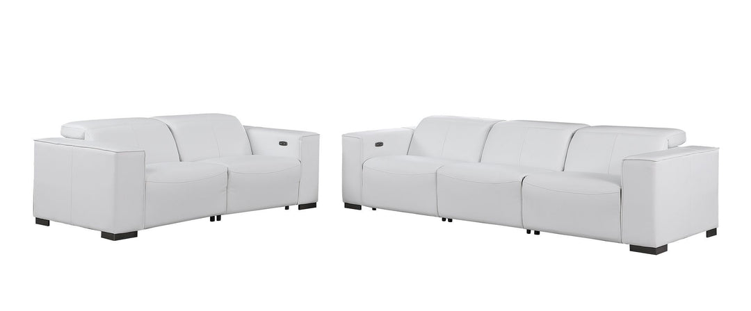 1208 - Leather Reclining Set (Sofa &amp; Loveseat With 4 Power Recliner)