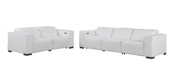 1208 - Leather Reclining Set (Sofa &amp; Loveseat With 4 Power Recliner)