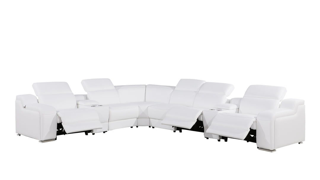 1116 - Power Reclining Italian Leather Sectional