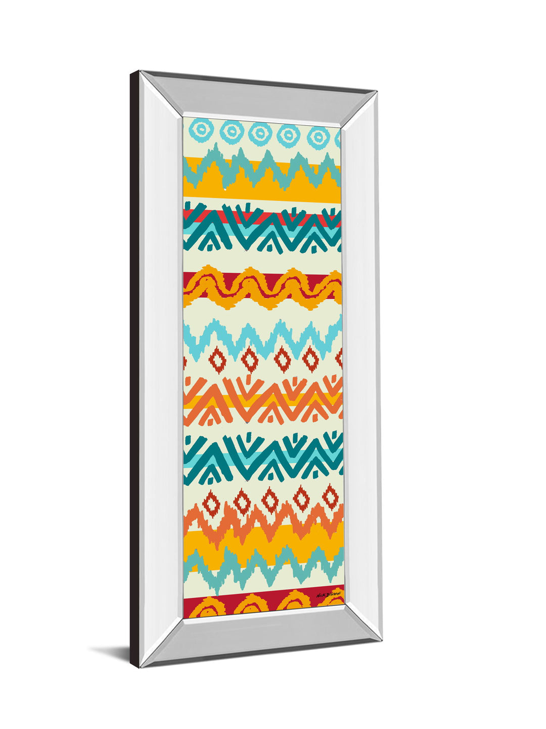 Navajo Mission Il By Nicholas Biscardi - Mirror Framed Print Wall Art - Orange