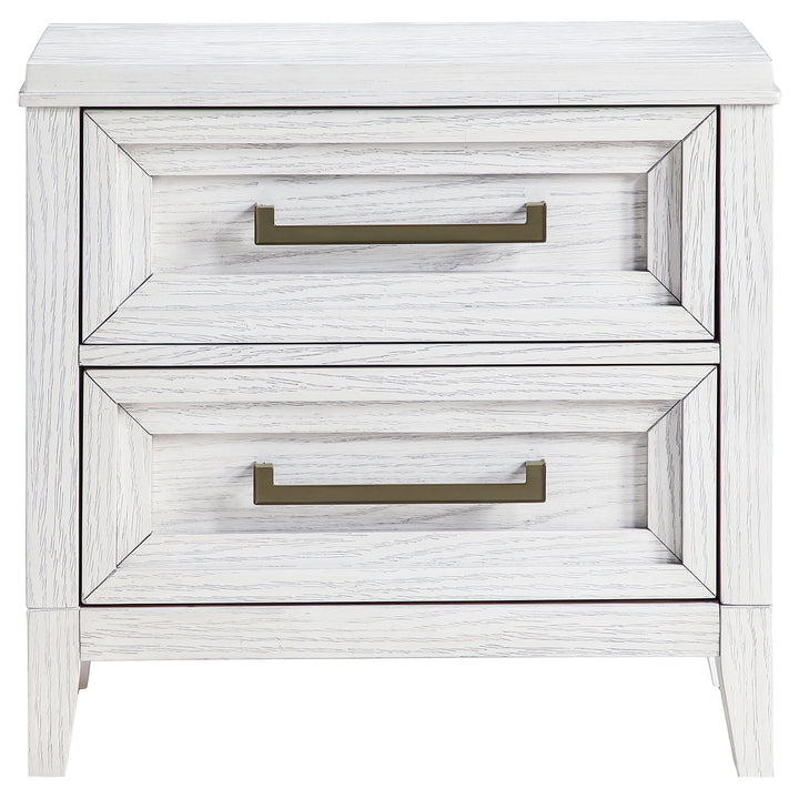 Marielle - 2-Drawer Nightstand Bedside Table - Distressed White