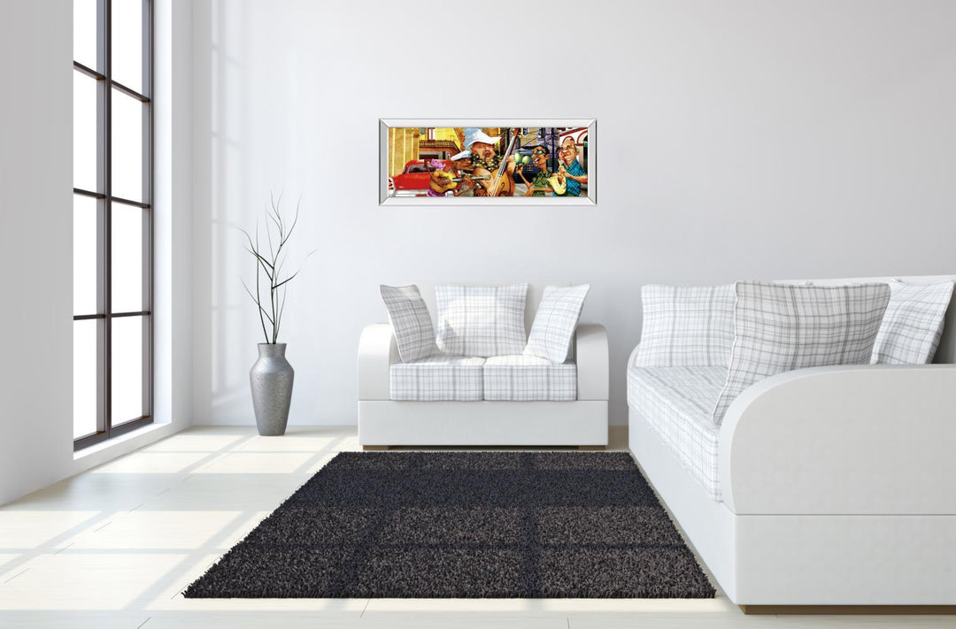 Habana's Band By By Perez - Mirrored Frame Wall Art - Yellow