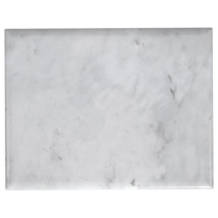 Baldwin Rectangular Marble Top Side Table White and Gold