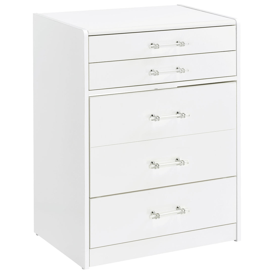 Danbury 3-drawer Makeup Vanity &amp; Stool Set White High Gloss