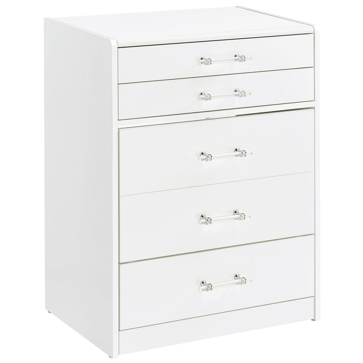 Danbury 3-drawer Makeup Vanity &amp; Stool Set White High Gloss
