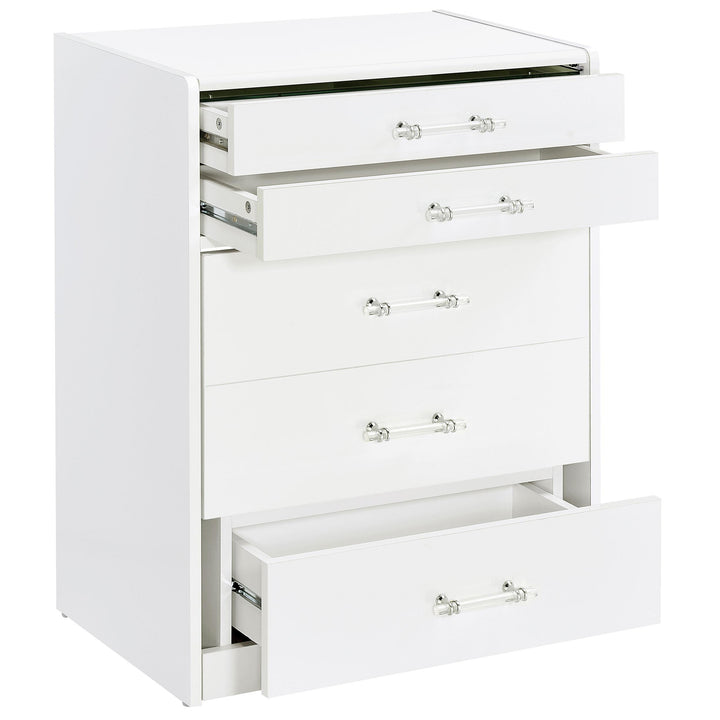 Danbury 3-drawer Makeup Vanity &amp; Stool Set White High Gloss
