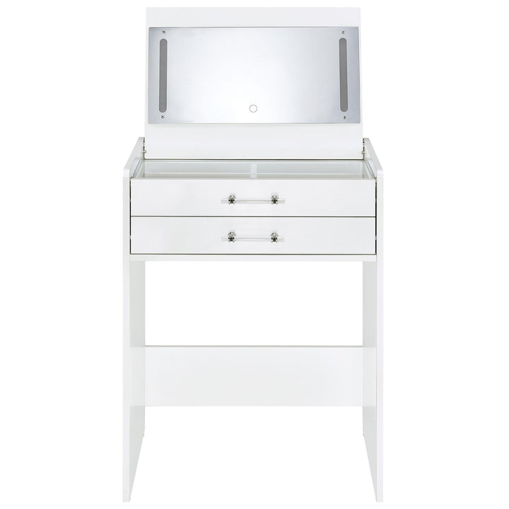 Danbury 3-drawer Makeup Vanity &amp; Stool Set White High Gloss