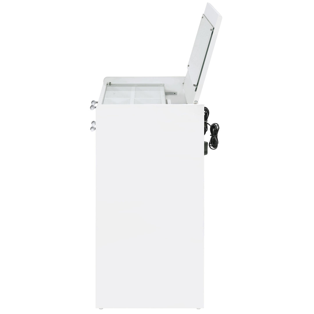 Danbury 3-drawer Makeup Vanity &amp; Stool Set White High Gloss