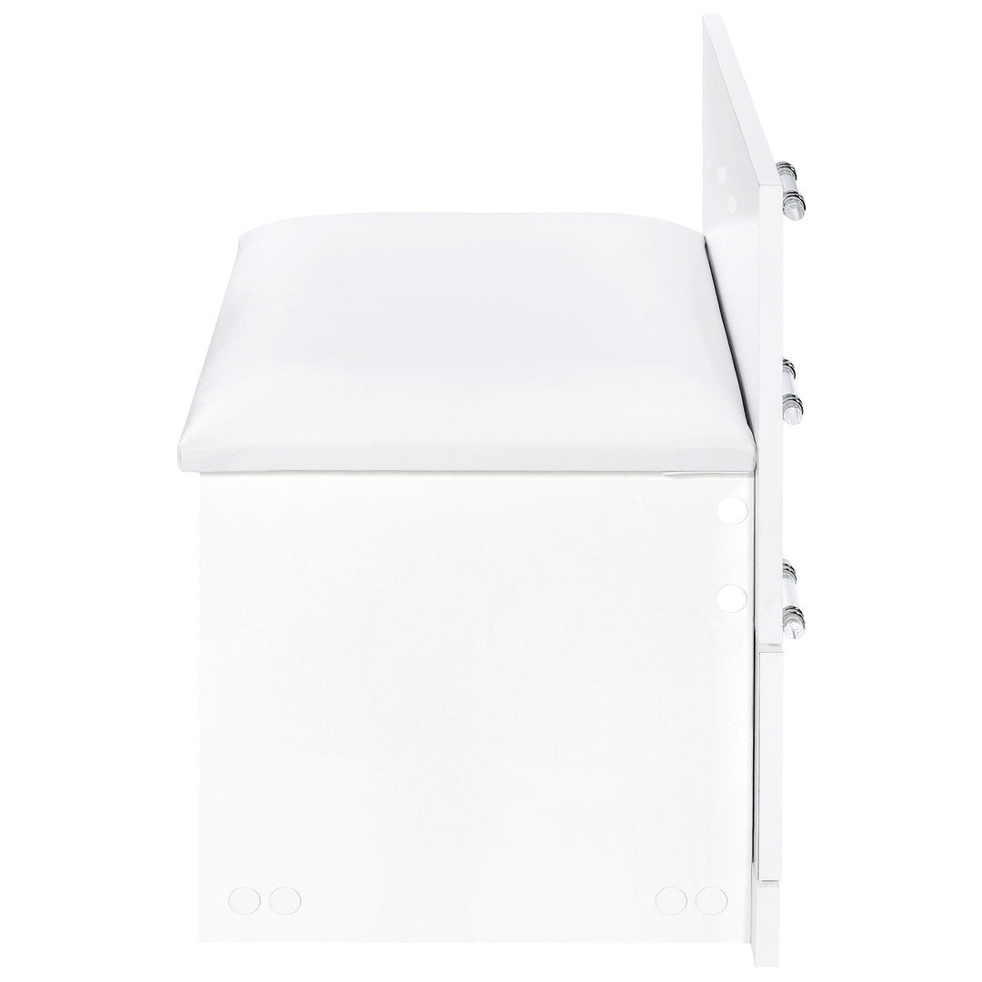 Danbury 3-drawer Makeup Vanity &amp; Stool Set White High Gloss
