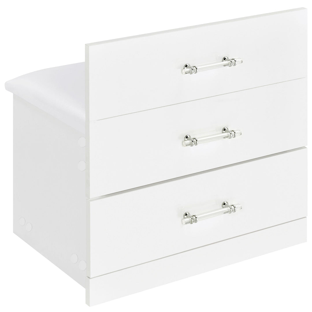Danbury 3-drawer Makeup Vanity &amp; Stool Set White High Gloss