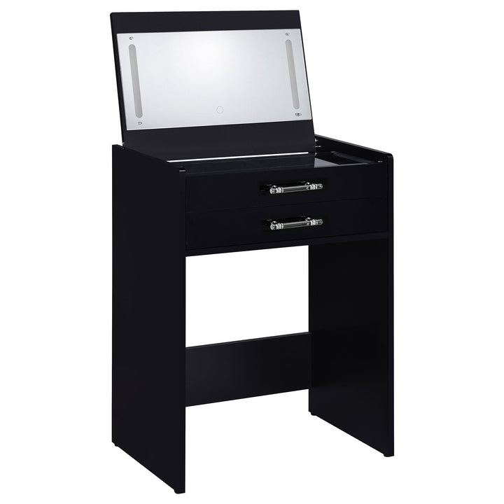 Danbury 3-drawer Makeup Vanity &amp; Stool Set Black High Gloss