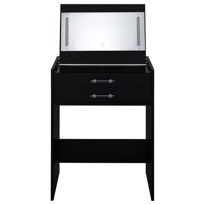 Danbury 3-drawer Makeup Vanity &amp; Stool Set Black High Gloss