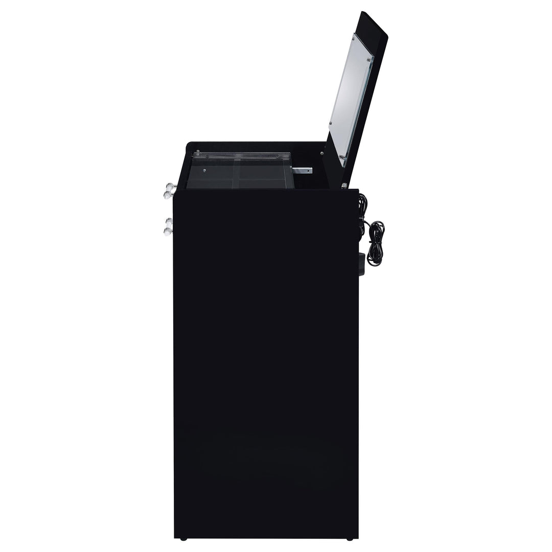 Danbury 3-drawer Makeup Vanity &amp; Stool Set Black High Gloss
