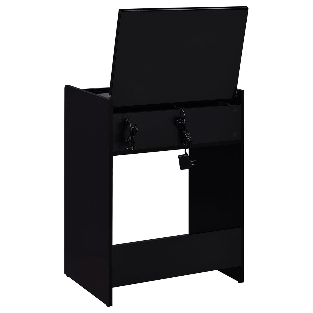 Danbury 3-drawer Makeup Vanity &amp; Stool Set Black High Gloss