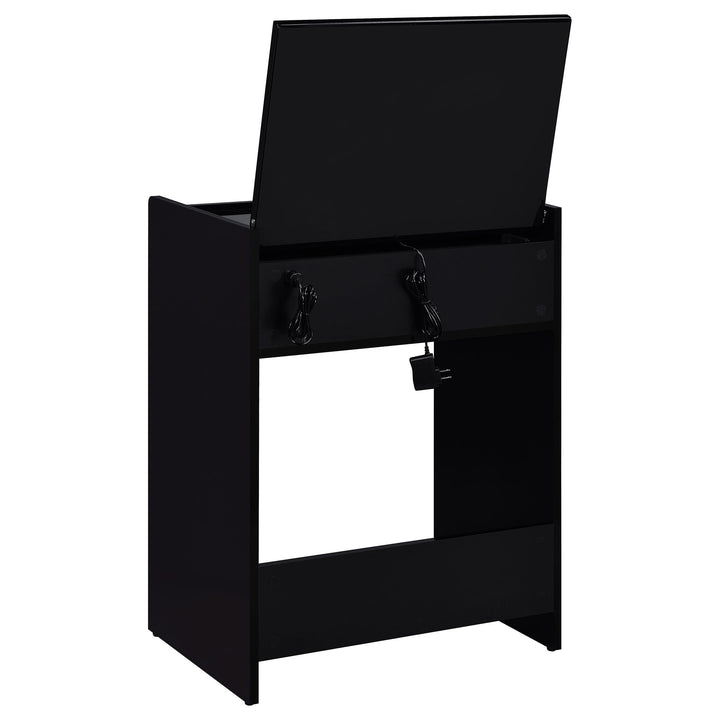 Danbury 3-drawer Makeup Vanity &amp; Stool Set Black High Gloss