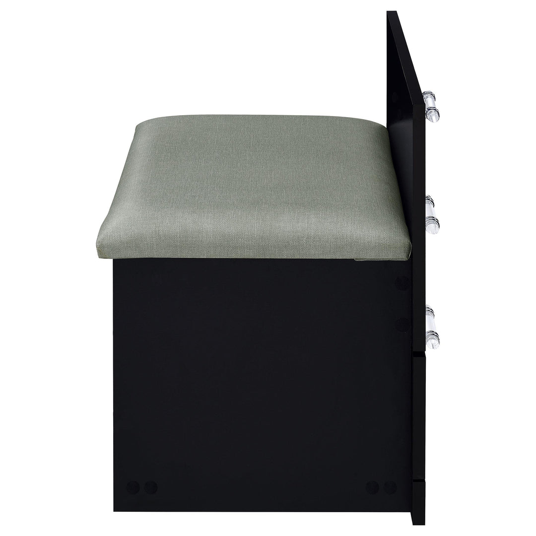 Danbury 3-drawer Makeup Vanity &amp; Stool Set Black High Gloss