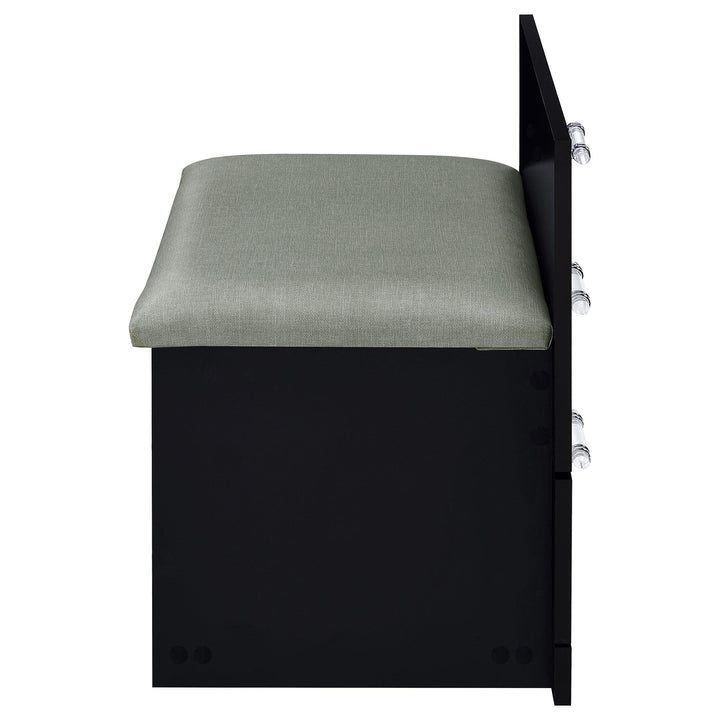 Danbury 3-drawer Makeup Vanity &amp; Stool Set Black High Gloss