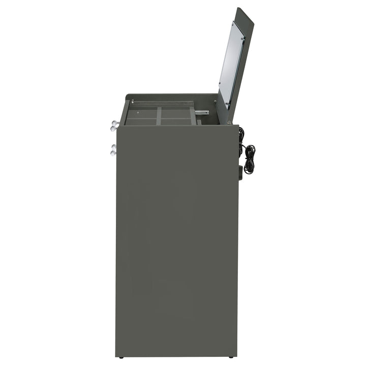 Danbury 3-drawer Makeup Vanity &amp; Stool Set Grey High Gloss