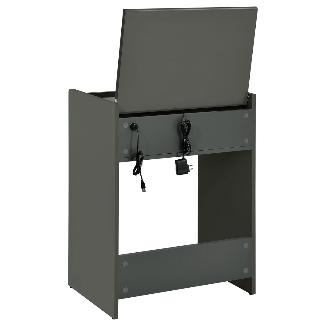 Danbury 3-drawer Makeup Vanity &amp; Stool Set Grey High Gloss