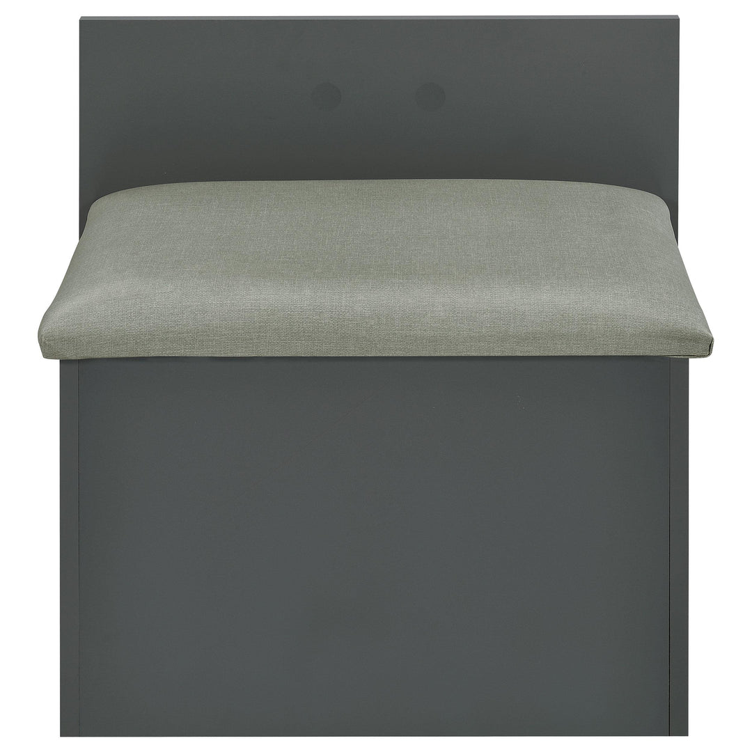 Danbury 3-drawer Makeup Vanity &amp; Stool Set Grey High Gloss