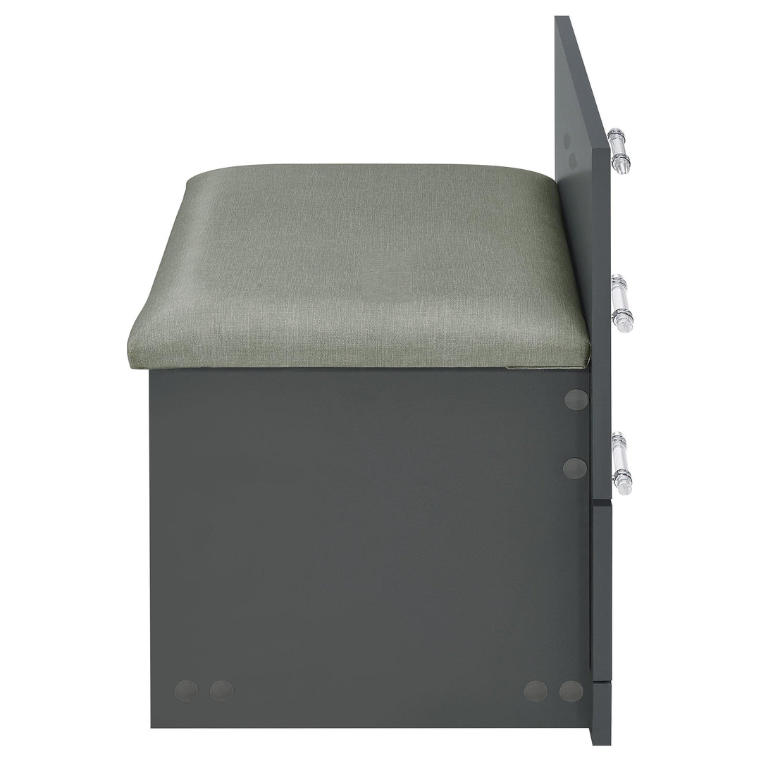 Danbury 3-drawer Makeup Vanity &amp; Stool Set Grey High Gloss