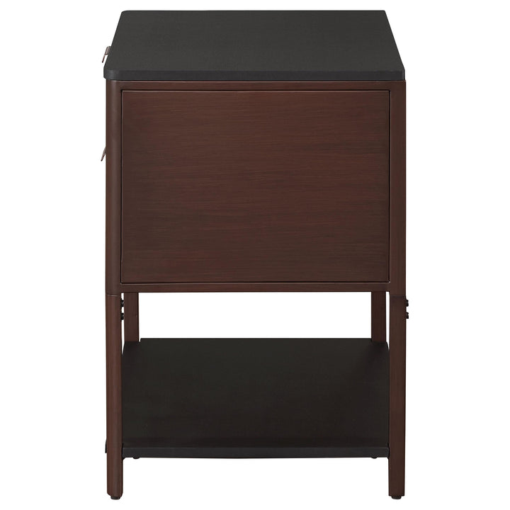 Zimmerlee 2-drawer Side Table with Shelf Rust Brown