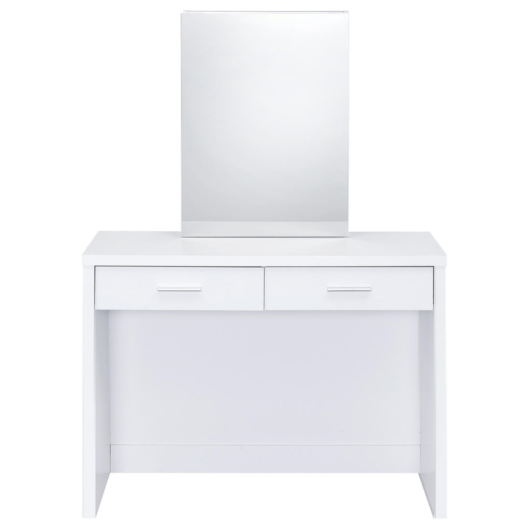 Bunbury Makeup Vanity Table Set Storage Mirror and Stool White