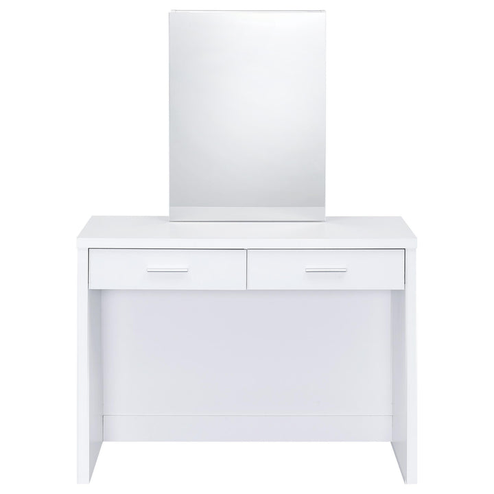 Bunbury Makeup Vanity Table Set Storage Mirror and Stool White
