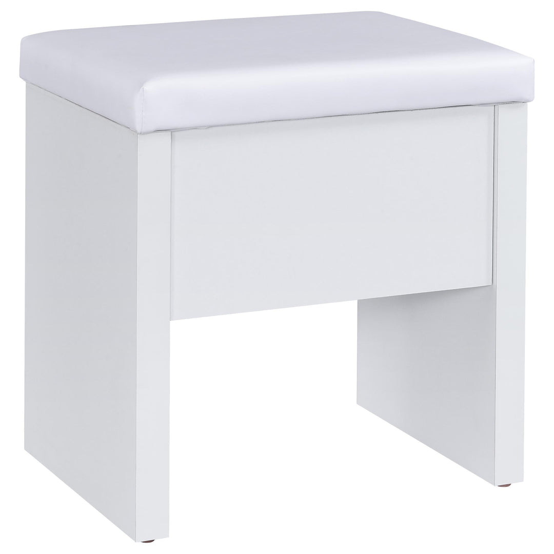 Bunbury Makeup Vanity Table Set Storage Mirror and Stool White