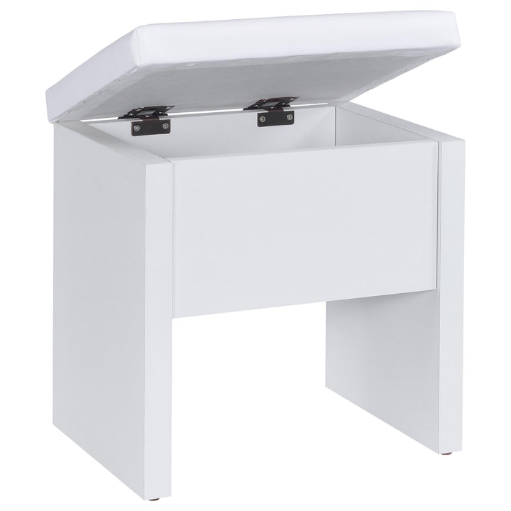 Bunbury Makeup Vanity Table Set Storage Mirror and Stool White